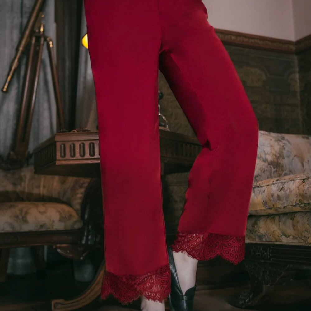 Red Lively Ghosts Mathilde Lace Pants - Offers Welcome